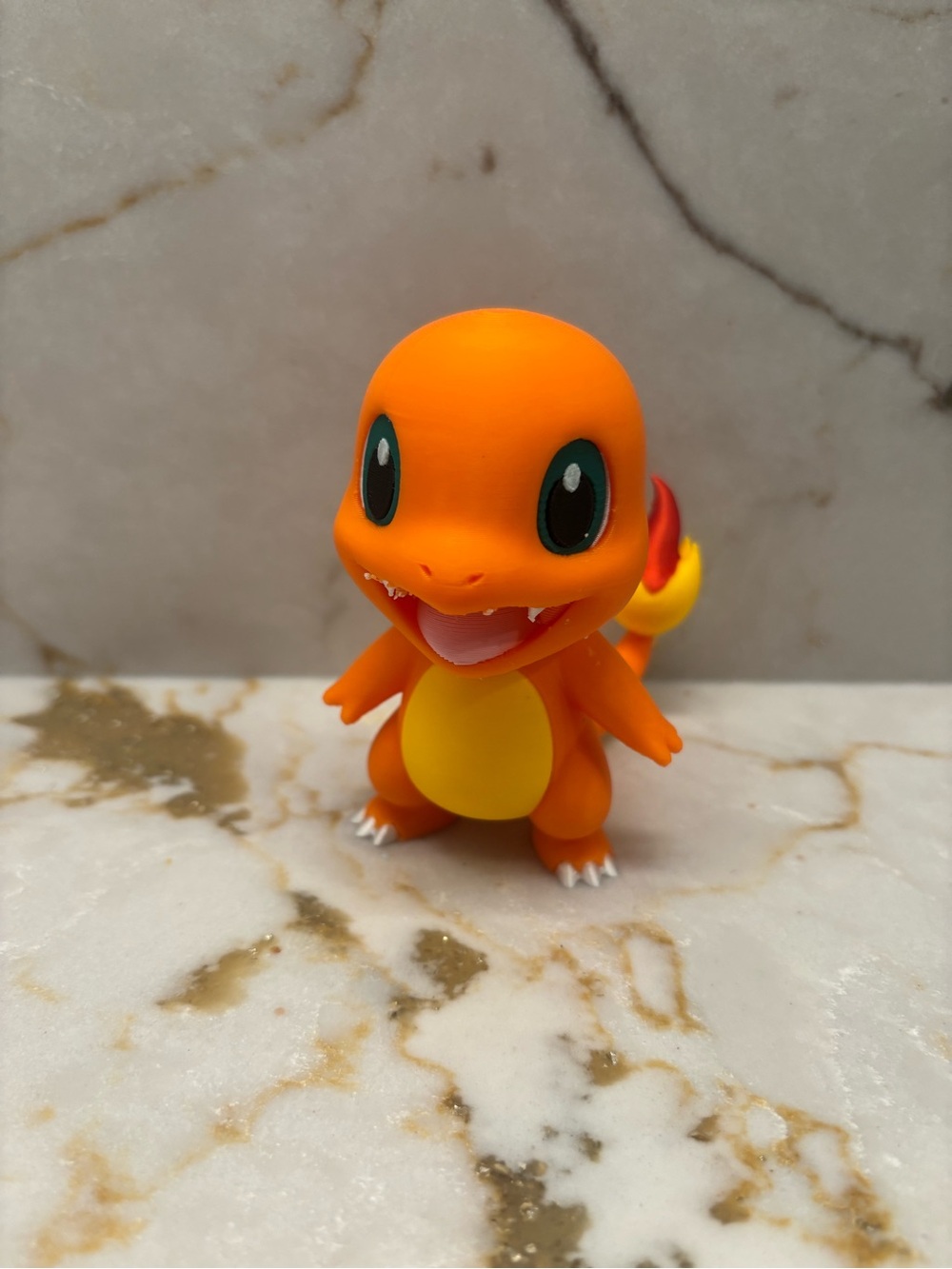 Charmander Chibi plastic figurine  - Bright Orange and Yellow